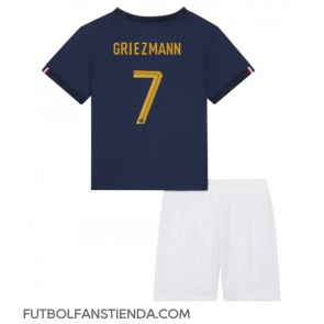 Francia Antoine Griezmann #7 Primera Equipación Niños Mundial 2022 Manga Corta (+ Pantalones cortos)
